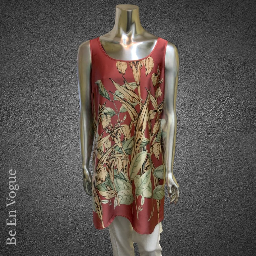 Sleeveless Top-Short Dress Silk Effect